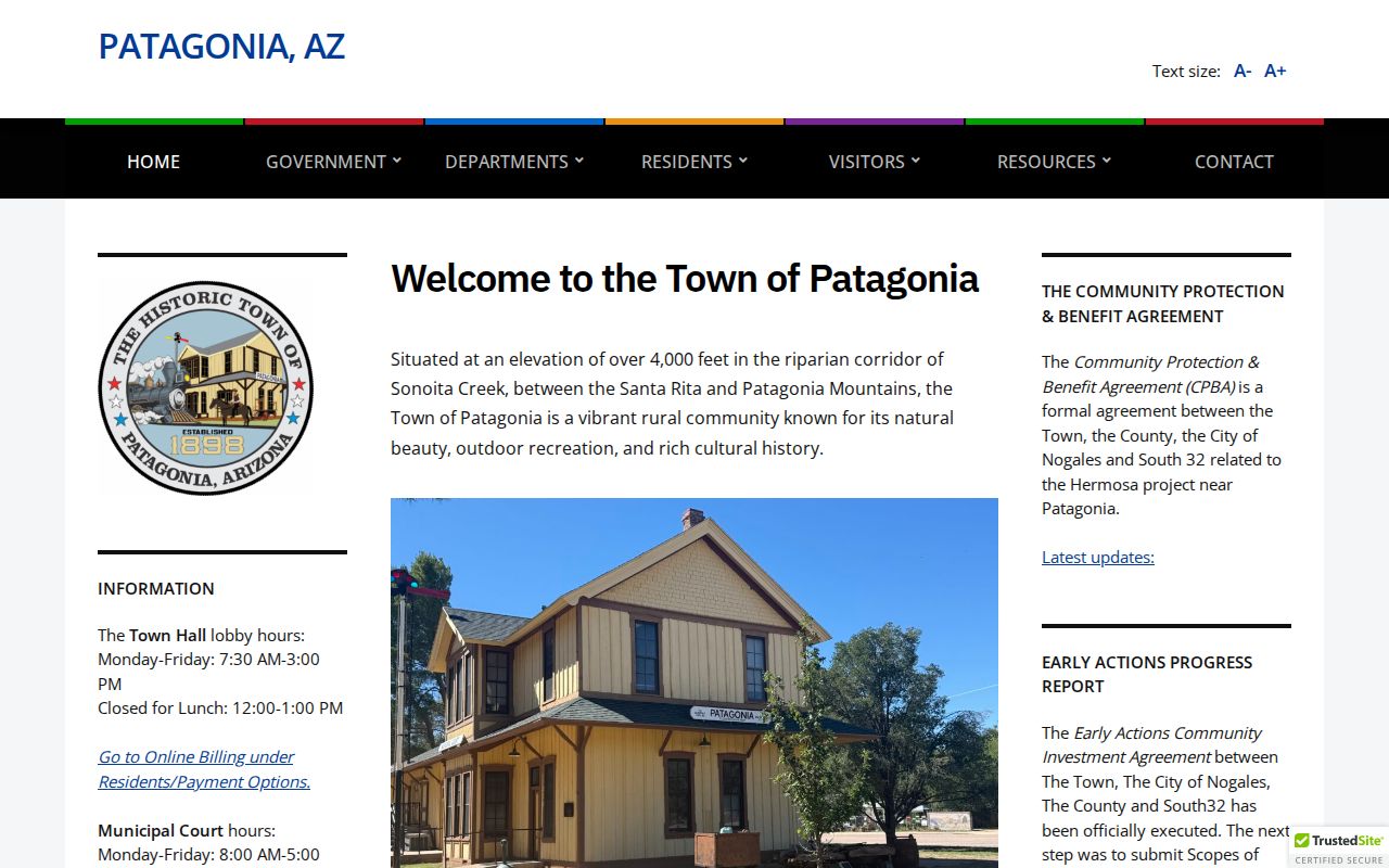 Patagonia Town Hall for Patagonia court docket access in Santa Cruz County